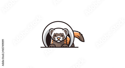 playful ferret logo cartoon mascot design for pet shops animal shelters and wildlife organizations seeking a friendly and approachable brand identity
