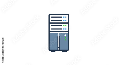 streamlined server icon illustrating reliable data storage and efficient network solutions for websites and applications