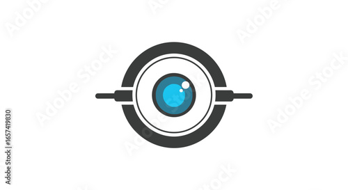 modern tech eye logo perfect for security surveillance visionary brands and ai companies seeking a clean minimalist design