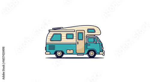 retro camper van illustration perfect for travel blogs adventure websites and vintagethemed businesses seeking a nostalgic road trip vibe