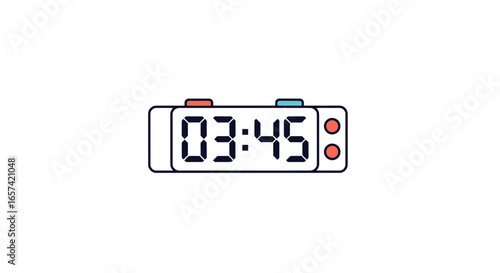 digital alarm clock icon illustrating early morning wakeup punctuality and time management for websites apps and presentations