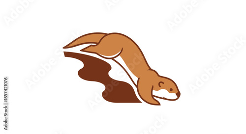 dynamic otter logo diving into success perfect for aquatic businesses ecofriendly brands and playful companies seeking a unique brand identity