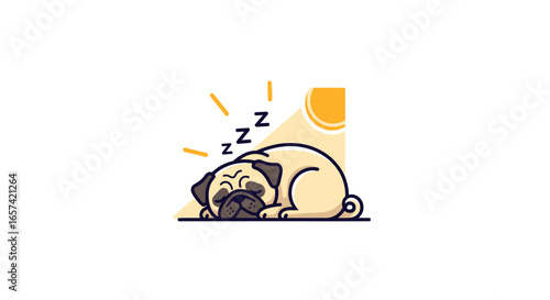 adorable sleeping pug logo perfect for pet shops veterinary clinics dog daycares and businesses promoting relaxation and canine comfort