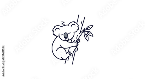 adorable sleeping koala logo perfect for ecofriendly australian or childcare businesses seeking a cute approachable brand identity