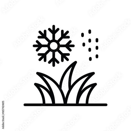 Black line icon for frost