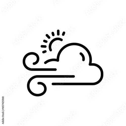 Black line icon for weather