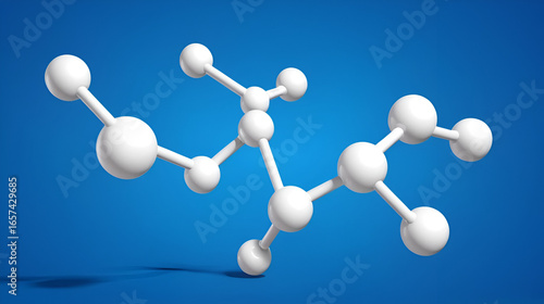 Linagliptin molecular structure isolated on blue