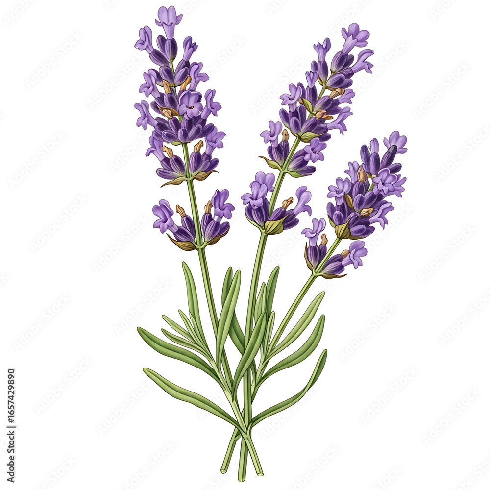 Fototapeta premium lavender flowers isolated on white background