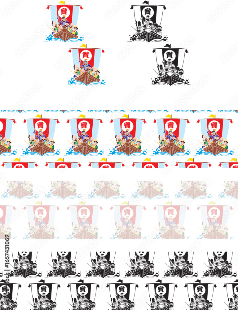 Fototapeta premium Japanese lucky charm pattern material 09