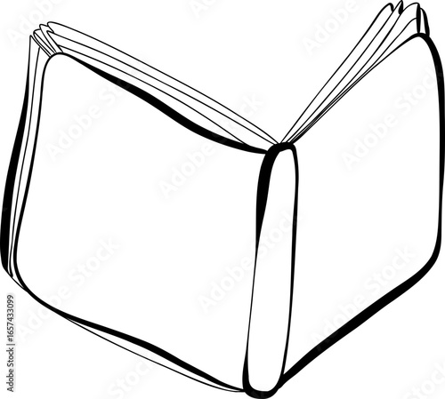 Clipart hand drawn book for Halloween decoration, doodles outline. cute hand drawn design for print, coloring, wallpaper.