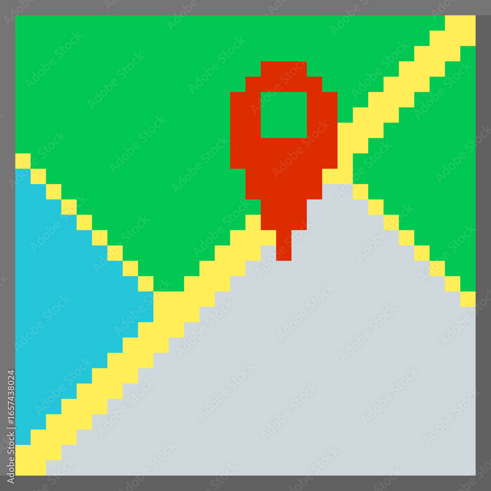 Fototapeta premium 32-Bit Digital Diagonal Map Icon