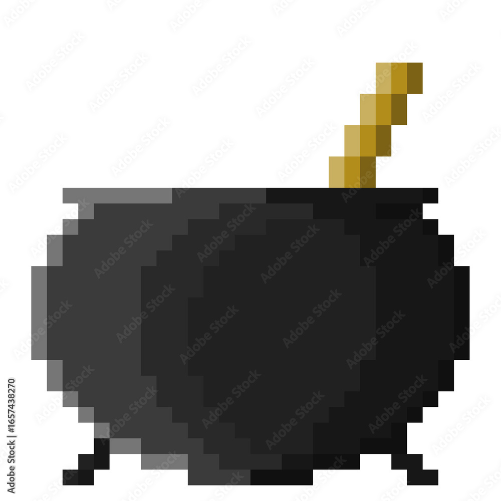 Fototapeta premium Halloween Large Cauldron 32 bit Pixel Art Style