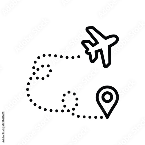 Black line icon for charter route