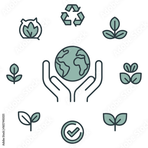 Recycling Earth, Renewable Energy Icon, Black Icons Sustainability ,Solar panel, wind turbine, biofuel line icons, Alternative, sustainable energy sources, Minimalist black silhouette eco-friendly ico