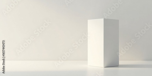Wallpaper Mural A simple white box on a minimalist white surface bathed in soft light, ideal for product display and showcasing designs. Torontodigital.ca