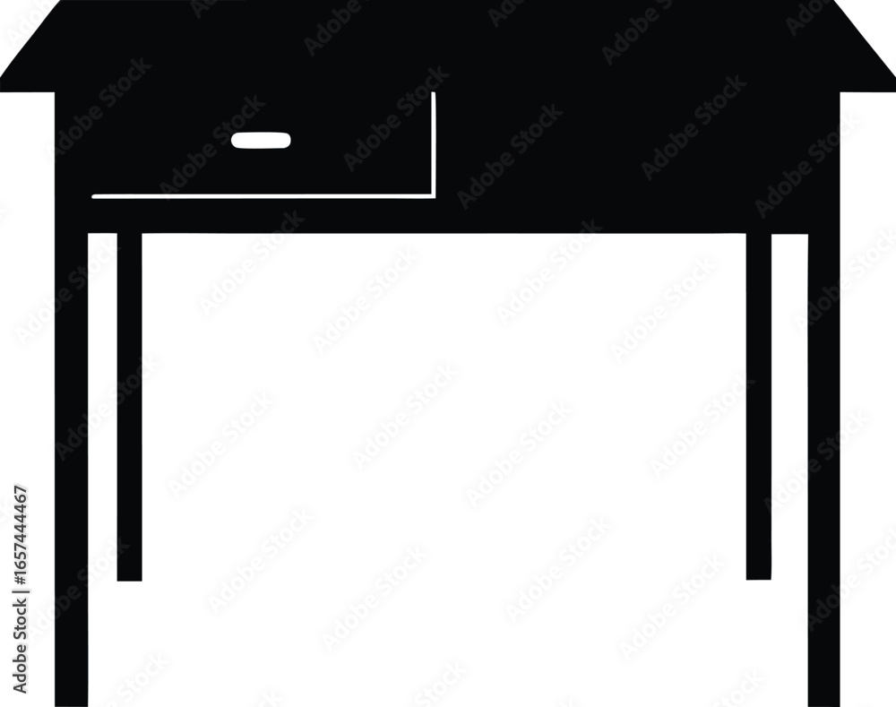 Fototapeta premium Desk Silhouette Vector Art Illustration