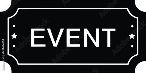Event Ticket Silhouette Vector Art Illustration