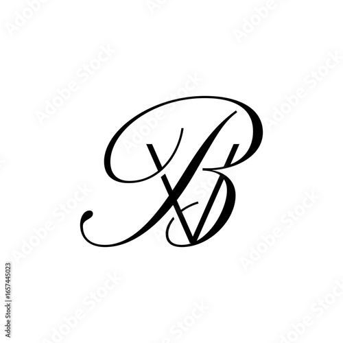 initial letter v with b script logo
