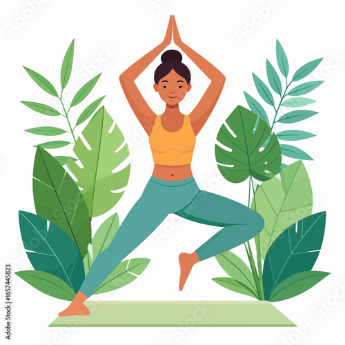 Woman Practicing Yoga in Nature Find Inner Peace and Balance Through Yoga