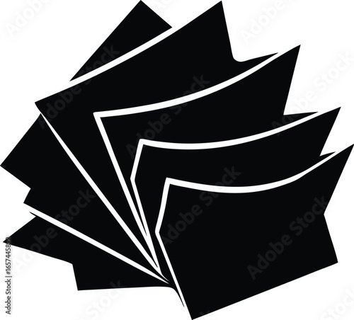 Loose Paper Sheets Silhouette Vector Art Illustration