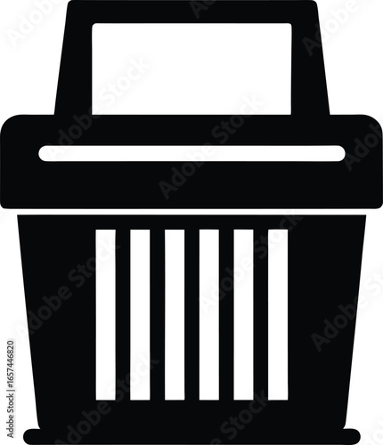 Paper Shredder Silhouette Vector Art Illustration
