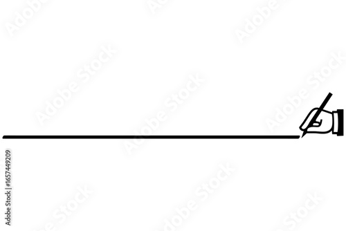 手書き風の線とペン - 上にテキストを入力するための、手書き風の線とペン
