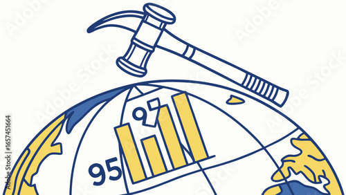 Flat Vector Illustration for Reformation Day with Globe, Ninety-Five Theses, and Hammer Design