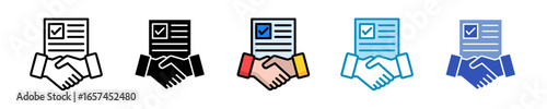 Contract Agreement  Icon Set Multiple Style Collection
