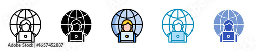 Work Outsource  Icon Set Multiple Style Collection

