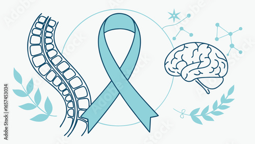 World Spina Bifida and Hydrocephalus Day Vector - Elegant Spine and Brain Illustration with Awareness Ribbon for Global Health Campaign