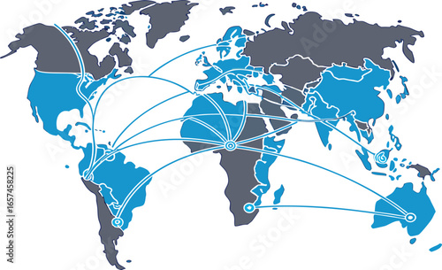 Maritime Shipping Lanes – World Map Vector
