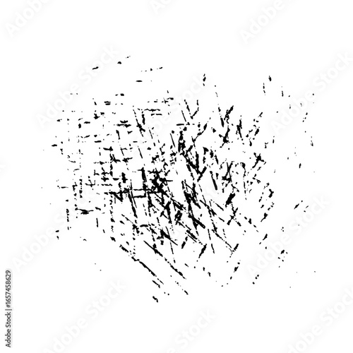 Abstract Black Ink Scribble on White Background