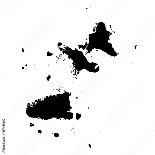 Ink Blot Abstract: Black Stains on White Paper