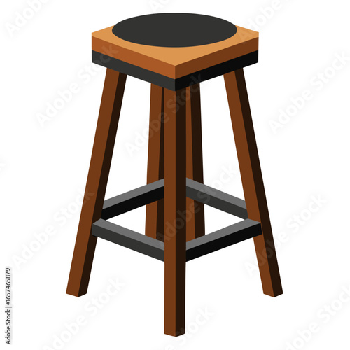 design wooden bar stool black