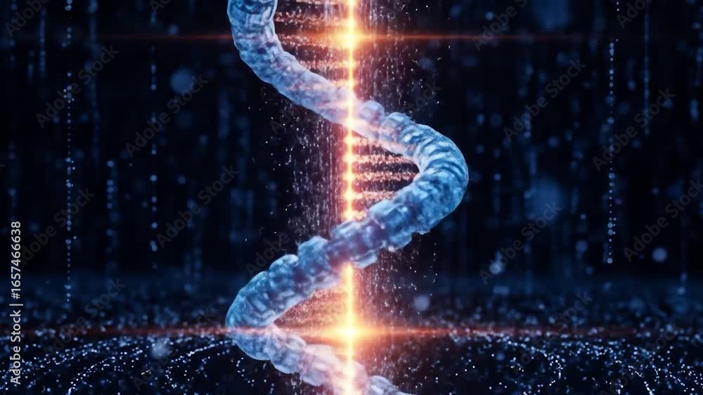 DNA Helix Animation - Genetic Code, Science, and Technology Visualization.