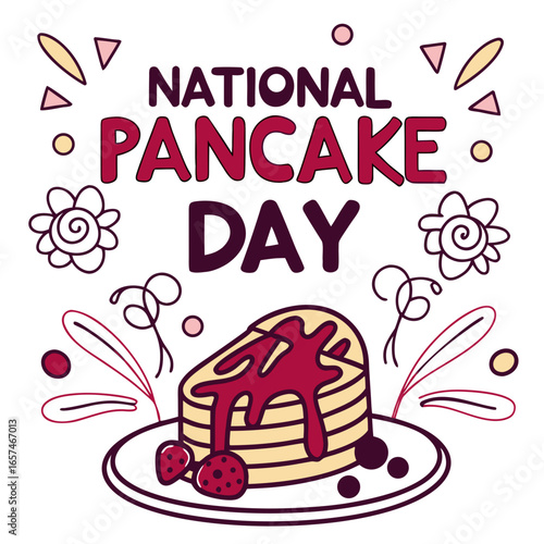 NATIONAL PANCAKE DAY vector illustration