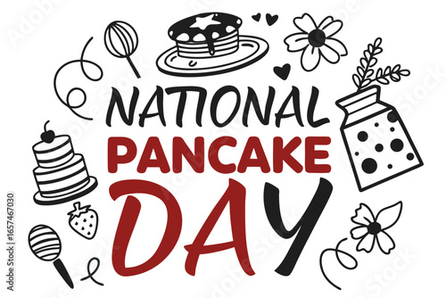 NATIONAL PANCAKE DAY vector illustration