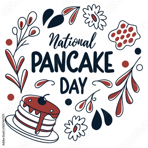 NATIONAL PANCAKE DAY vector illustration
