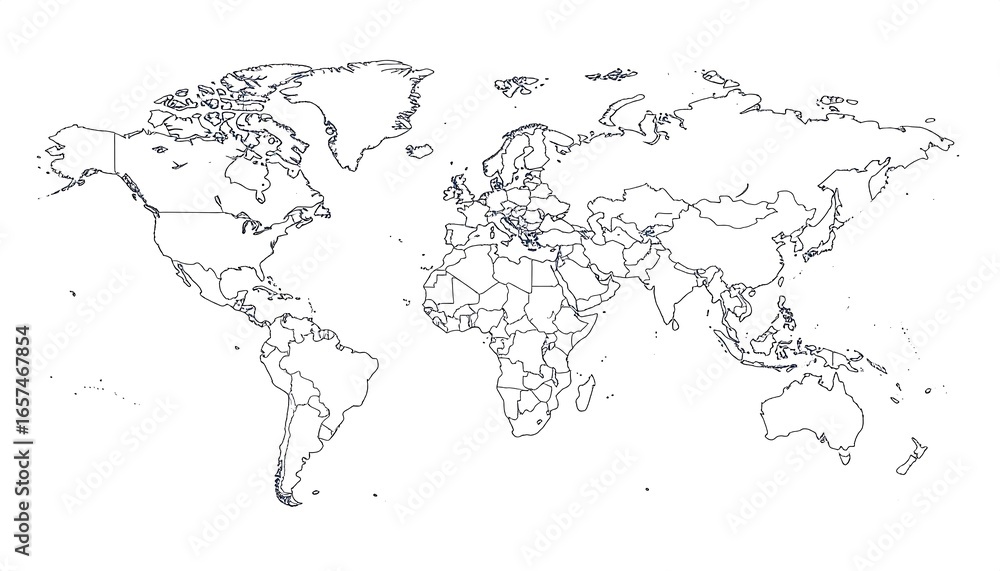 Naklejka premium Simple world map