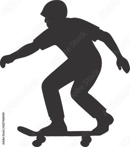 Skateboarder Silhouette Illustration Images Isolated On Transparent Background