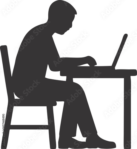 Office Worker Silhouette Illustration Images Isolated On Transparent Background