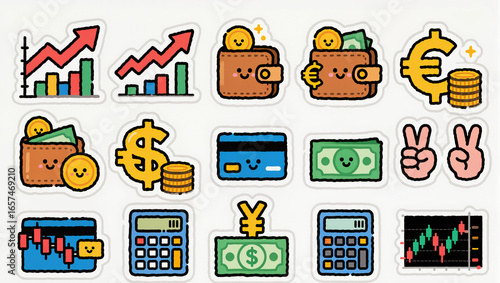 Finance Growth Icons Set