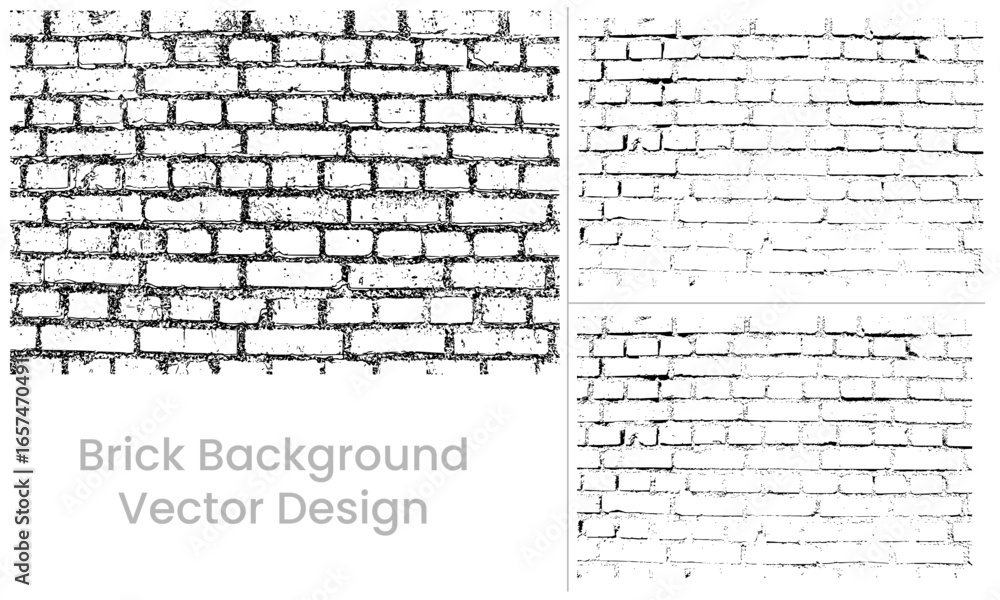 Obraz premium Brick wall background vector design, brick wall, 