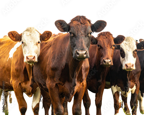 Herd of Dairy Cows on Farmland Transparent PNG