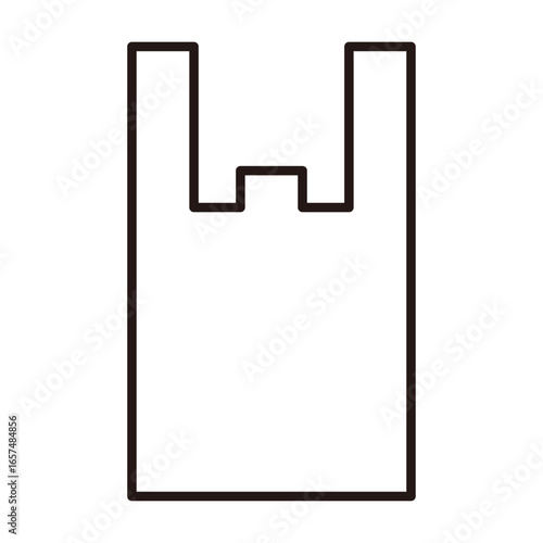 レジ袋のアイコンイラスト（線画）001