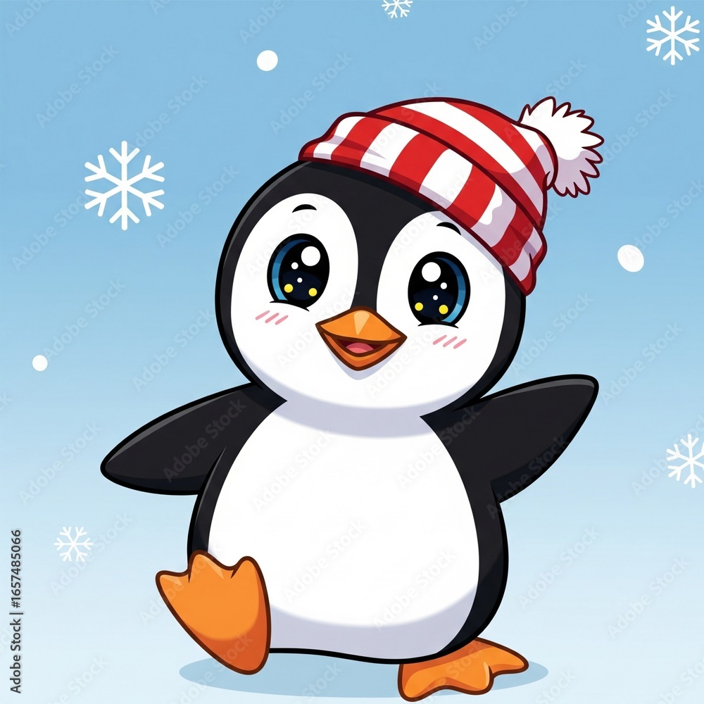 Naklejka premium penguin on snow