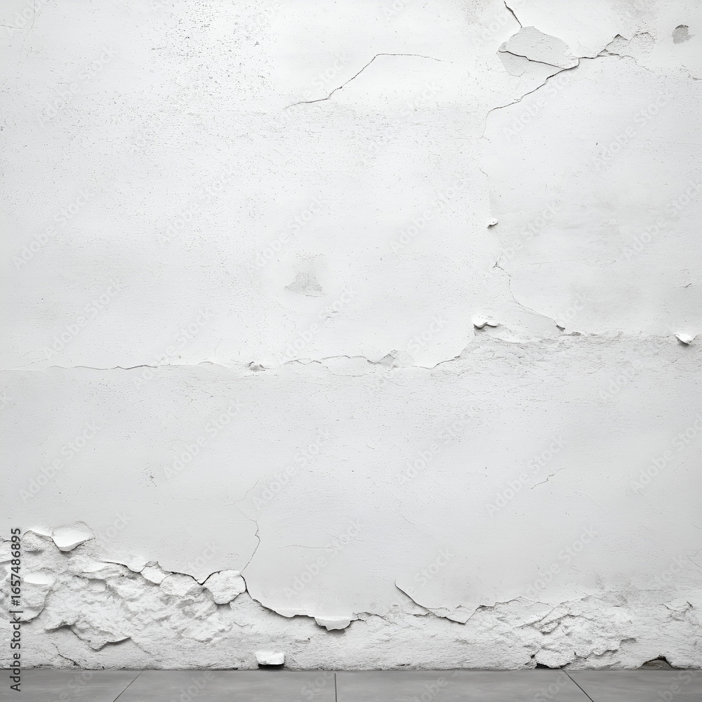Fototapeta premium Texture of old white concrete wall for background