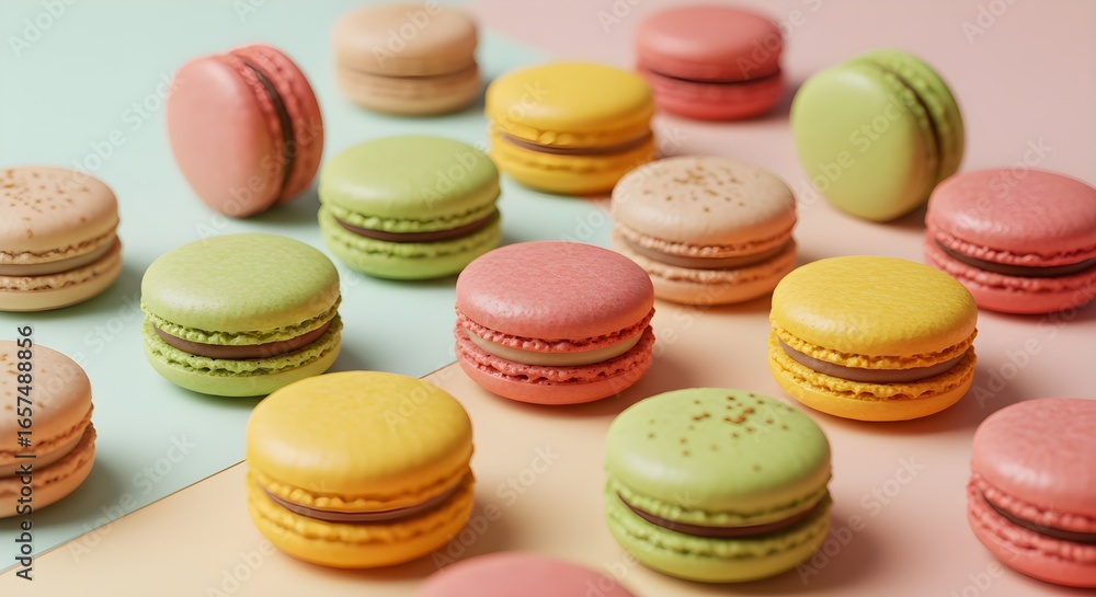 Obraz premium Colorful macarons display