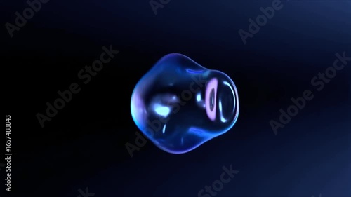 Soap Bubble in Blue: A captivating soap bubble, glistening with iridescent colors, floats gently against a deep blue backdrop, showcasing its fragile beauty and ephemeral nature.
