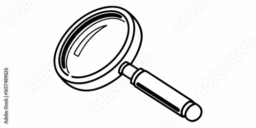 Magnifying glass vector illustration for search and zoom icon design resource graphic element with details on transparent background